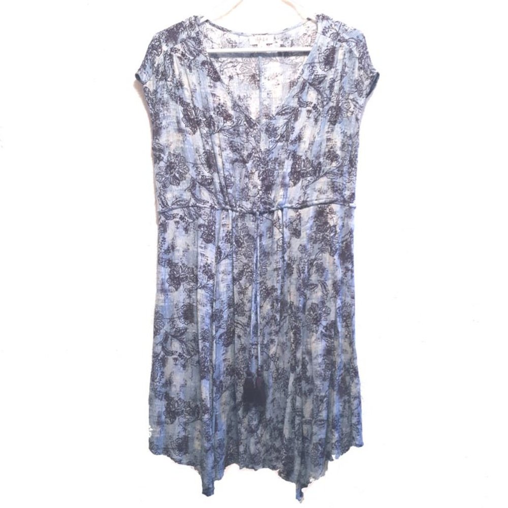 Boho cap sleeve midi summer dress